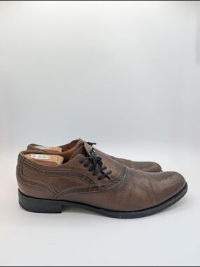 Alexander McQueen Assymetrical Laces Brown Oxford Shoes 45